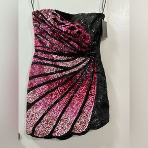 NWT Size M retrofete Butterfly sequin mini dress